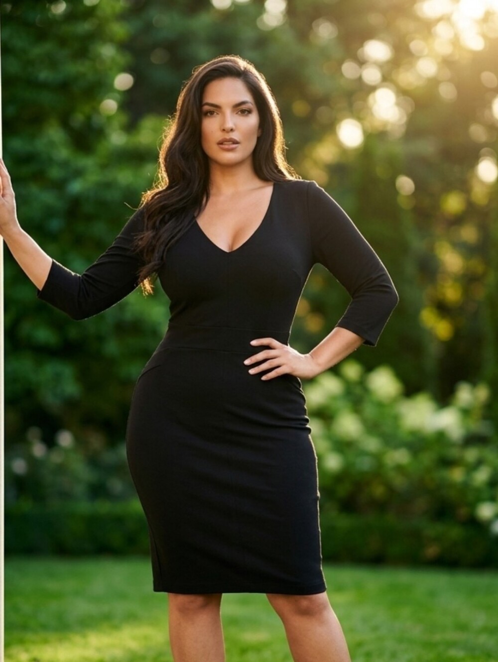 Ann Taylor Classic Black V-Neck Dress